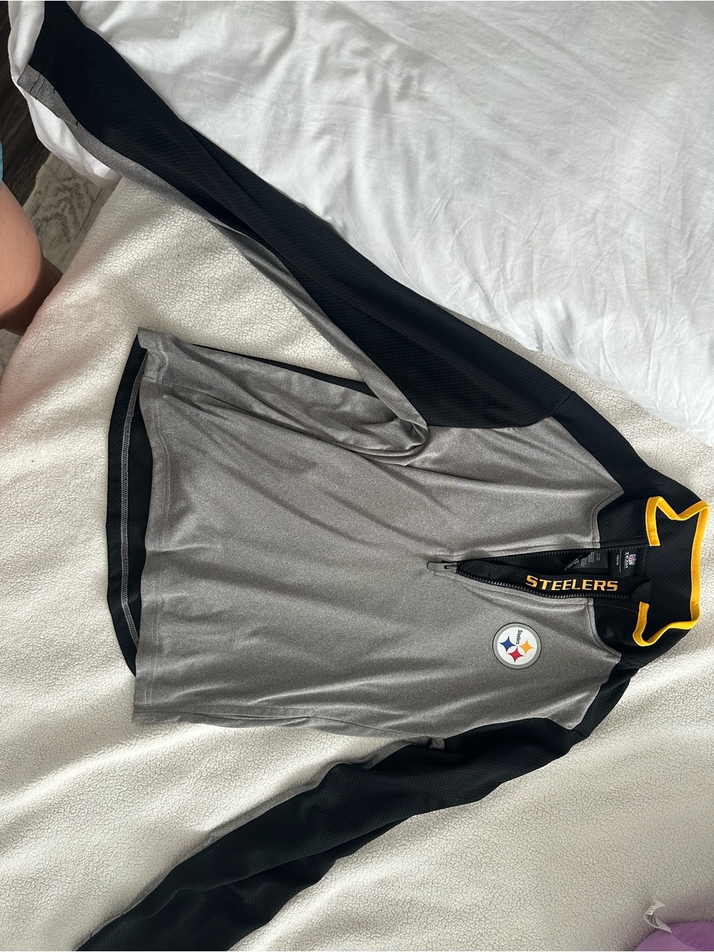 NFL Youth Steelers Gray, Black & Gold Hooded Zip Jacket